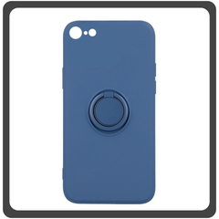 Θήκη Πλάτης - Back Cover, Silicone Σιλικόνη Blue Μπλε Finger Grip For iPhone 7/8/SE 2020/SE 2022