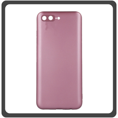 Θήκη Πλάτης - Back Cover, Silicone Σιλικόνη Μεταλλική Pink Ροζ For iPhone 7 Plus/8 Plus