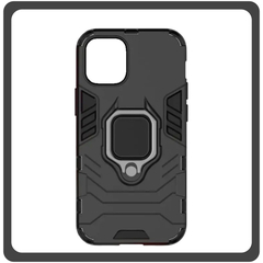 Θήκη Πλάτης - Back Cover, Silicone Σιλικόνη Hybrid Ring Armor Black Μαύρο For iPhone 13 Pro