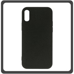 Θήκη Πλάτης - Back Cover, Silicone Σιλικόνη Liquid Black Μαύρο For iPhone XS Max
