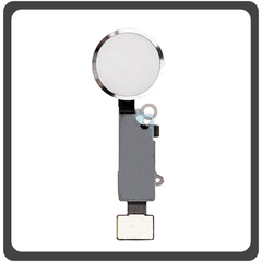 Γνήσια Original Apple iPhone 7, iPhone7 (A1660, A1778), iPhone 7+, iPhone 7 Plus (A1661, A1784) Home Button Κεντρικό Κουμπί + Flex Cable White Άσπρο Pulled