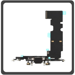 Γνήσια Original Apple iPhone 8 (A1863, A1905), Swap Charging Dock Connector Lightning Flex Καλωδιοταινία Κονέκτορας Φόρτισης + Microphone Μικρόφωνο Space Gray Μαύρο