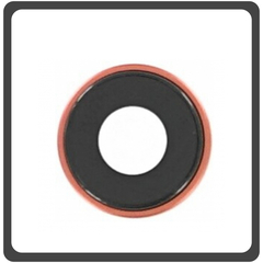 HQ OEM Συμβατό Για Apple iPhone XR, iPhoneXR (A2105, A1984, A2107, A2108, A2106, iPhone11,8) Main Camera Lens Τζαμάκι Κάμερας + Frame Πλαίσιο Coral Κοραλλί (Grade AAA+++)