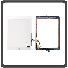 iPad 6th Gen 9.7'' inch 2018 (A1893, A1954, iPad7,5, iPad7,6) Touch Screen DIgitizer Μηχανισμός Αφής Τζάμι + Home Button Κεντρικό Κουμπί White Άσπρο (Ref By Apple)