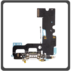 Γνήσια Original For iPhone 7 (A1660, A1778, A1779) Swap Charging Dock Connector Lightning Flex Καλωδιοταινία Κονέκτορας Φόρτισης + Microphone Μικρόφωνο Silver Άσπρο