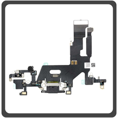 Γνήσια Original For iPhone 11, iPhone11 (A2221, A2111), Charging Dock Connector Lightning Flex With Board Καλωδιοταινία Κονέκτορας Φόρτισης + Microphone Μικρόφωνο Black Μαύρο Pulled