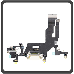 Γνήσια Original For iPhone 11, iPhone11 (A2221, A2111), Charging Dock Connector Lightning Flex With Board Καλωδιοταινία Κονέκτορας Φόρτισης + Microphone Μικρόφωνο White Άσπρο Pulled