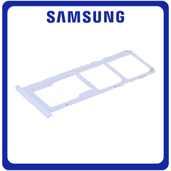 Γνήσια Original Samsung Galaxy A02S (SM-A025F, SM-A025F/DS,) Sim tray + MicroSD tray Υποδοχέας Βάση Θήκη Κάρτας SIM White Άσπρο GH81-20137A (Service Pack By Samsung)