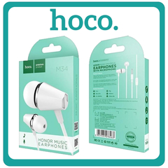 Hoco M34 In-ear Handsfree με Βύσμα 3.5mm White Λευκό