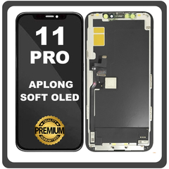 HQ OEM Apple iPhone 11 Pro (A2215, A2160) APLONG SOFT OLED LCD Display Screen Assembly Οθόνη + Touch Screen Digitizer Μηχανισμός Αφής Black Μαύρο (Lifetime Warranty Για Συνεργατες B2B​)