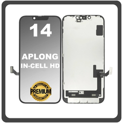 HQ OEM Συμβατό Με Apple iPhone 14, iPhone14 (A2882, A2649) APLONG In-Cell-HD, InCell-HD LCD Display Screen Assembly Οθόνη + Touch Screen Digitizer Μηχανισμός Αφής Black Μαύρο (Premium A+) (Lifetime Warranty Για Συνεργατες B2B​)