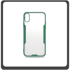 Θήκη Πλάτης - Back Cover, Silicone Σιλικόνη TPU-Rimmed Acrylic Protective Case Green Πράσινο For iPhone XS Max