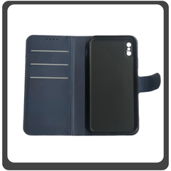 Θήκη Book, Leather Flap Wallet Case Δερματίνη Dark Blue Μπλε For iPhone XS Max