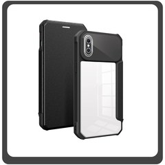 Θήκη Book, Δερματίνη Magnetic Leather Black Μαύρο For iPhone XS Max