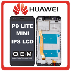 HQ OEM Συμβατό Με Huawei P9 lite Mini (SLA-L02, SLA-L22), Y6 Pro 2017, IPS LCD Display Screen Assembly Οθόνη + Touch Screen Digitizer Μηχανισμός Αφής + Frame Bezel Πλαίσιο Σασί Black Μαύρο Without Logo (Premium A+​)