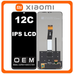 HQ OEM Συμβατό Με Xiaomi Redmi 12C (22120RN86G, 22120RN86I) IPS LCD Display Screen Assembly Οθόνη + Touch Screen Digitizer Μηχανισμός Αφής Black Μαύρο (Premium A+​)