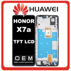 HQ OEM Συμβατό Με Honor X7a 4G (RKY-LX1, RKY-LX2) TFT LCD Display Screen Assembly Οθόνη + Touch Screen Digitizer Μηχανισμός Αφής + Frame Bezel Πλαίσιο Σασί Midnight Black Μαύρο (Premium A+)