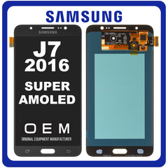 HQ OEM Συμβατό Με Samsung Galaxy J7 (2016) (SM-J710FN, SM-J710F) Super AMOLED LCD Display Screen Assembly Οθόνη + Touch Screen Digitizer Μηχανισμός Αφής Black Μαύρο (Premium A+)
