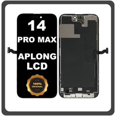 Γνήσια Original For Apple iPhone 14 Pro Max, iPhone 14 ProMax (A2894, A2651) APLONG LTPO Super Retina XDR OLED LCD Display Screen Assembly Οθόνη + Touch Screen Digitizer Μηχανισμός Αφής Black Μαύρο (Premium A+) (Lifetime Warranty Για Συνεργατες B2B​)