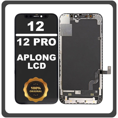 Γνήσια Original Apple iPhone 12, iPhone12 (A2403, A2172), iPhone 12 Pro (A2407, A2341) APLONG LCD Display Screen Assembly Οθόνη + Touch Screen Digitizer Μηχανισμός Αφής Black Μαύρο (Lifetime Warranty Για Συνεργατες B2B​)