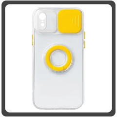 Θήκη Πλάτης - Back Cover, Silicone Σιλικόνη Dazzling Sliding Window Case Yellow Κίτρινο For iPhone XR
