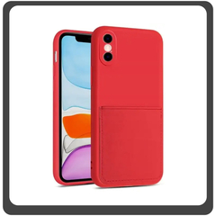 Θήκη Πλάτης - Back Cover, Silicone Σιλικόνη Liquid Inserted TPU Protective Case Red Κόκκινο For iPhone X/XS