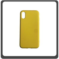 Θήκη Πλάτης - Back Cover, Silicone Σιλικόνη Liquid TPU Soft Protective Case Yellow Κίτρινο For iPhone X/XS