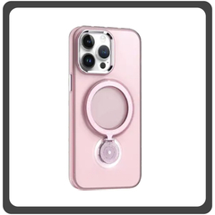 Θήκη Πλάτης - Back Cover, Silicone Σιλικόνη Rotating Magnetic Bracket Protective Case Pink Ροζ For iPhone 14 Pro Max