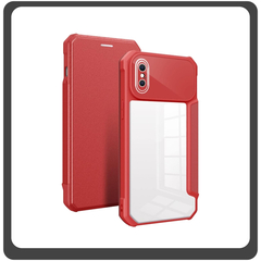 Θήκη Book, Δερματίνη Magnetic Leather Red Κόκκινο For iPhone X/XS