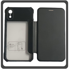 Θήκη Book, Δερματίνη Magnetic Leather Case Black Μαύρο For iPhone XR​
