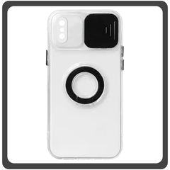 Θήκη Πλάτης - Back Cover, Silicone Σιλικόνη Dazzling Sliding Window Black Μαύρο For iPhone XS Max
