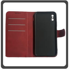 Θήκη Book, Δερματίνη Leather Flap Wallet Case Red Κόκκινο For iPhone X/XS