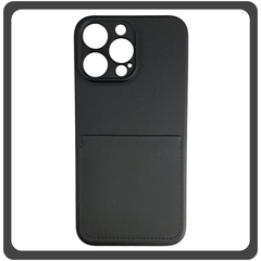 Θήκη Πλάτης - Back Cover, Silicone Σιλικόνη Liquid Inserted TPU Protective Case Black Μαύρο For iPhone 14 Pro Max