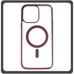 Θήκη Πλάτης - Back Cover, Silicone Σιλικόνη Frosted Edge Macaroon Magnetic Case Plum Purple Μωβ For iPhone 14 Pro Max