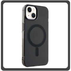 Θήκη Πλάτης - Back Cover, Silicone Σιλικόνη Pattern Plated Magnetic Case Black Μαύρο For iPhone 14 Plus
