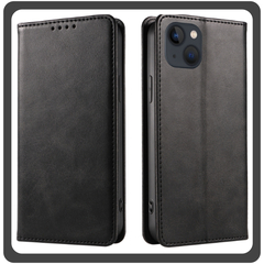 Θήκη Book, Leather Δερματίνη Print Wallet Case Black Μαύρο For iPhone 14 Plus
