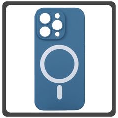 Θήκη Πλάτης - Back Cover, Silicone Σιλικόνη Liquid Silicone Magnetic Protection Case Sky Blue Μπλε For iPhone 14 Pro