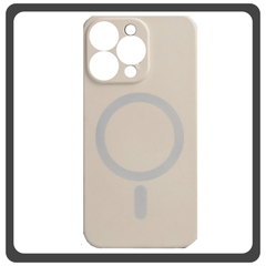 Θήκη Πλάτης - Back Cover, Silicone Σιλικόνη Liquid Silicone Magnetic Protection Case White Άσπρο For iPhone 14 Pro