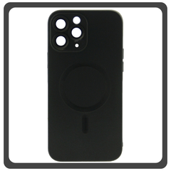 Θήκη Πλάτης - Back Cover, Silicone Σιλικόνη Liquid Silicone Magnetic Protection Case Black Μαύρο For iPhone 14 Pro