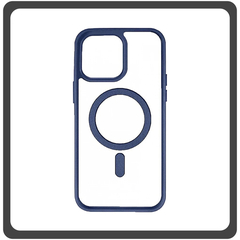 Θήκη Πλάτης - Back Cover, Silicone Σιλικόνη Frosted Edge Macaroon Magnetic Case Blue Μπλε For iPhone 12 / 12 Pro