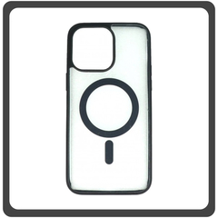 Θήκη Πλάτης - Back Cover, Silicone Σιλικόνη Material Frosted Edge Macaroon Magnetic Case Black Μαύρο For iPhone 13 Pro Max