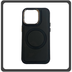 Θήκη Πλάτης - Back Cover, Silicone Σιλικόνη Liquid Magnetic Skin Protection Case Black Μαύρο For iPhone 12 / 12 Pro
