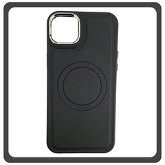 Θήκη Πλάτης - Back Cover, Silicone Σιλικόνη Liquid Magnetic Skin Protection Case Black Μαύρο For iPhone 13