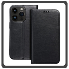 Θήκη Book, Leather Δερματίνη Print Wallet Case Black Μαύρο For iPhone 13 Pro Max
