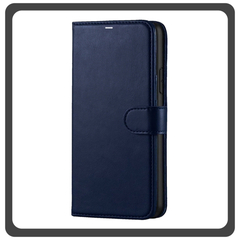 Θήκη Book, Leather Δερματίνη Flap Wallet Case with Clasp Dark Blue Μπλε For iPhone 13 Pro