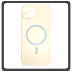 Θήκη Πλάτης - Back Cover, Silicone Σιλικόνη Liquid Silicone Magnetic Protection Case White Άσπρη For iPhone 13