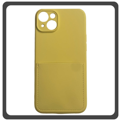 Θήκη Πλάτης - Back Cover, Silicone Σιλικόνη Liquid Inserted TPU Protective Case Yellow Κίτρινη For iPhone 13