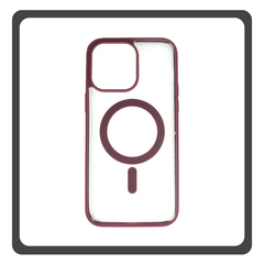 Θήκη Πλάτης - Back Cover, Silicone Σιλικόνη Frosted Edge Macaroon Magnetic Case Plum Purple Μωβ For iPhone 12 Mini