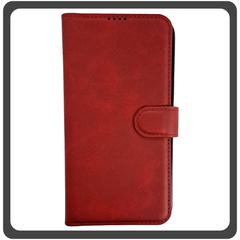 Θήκη Book, Δερματίνη Leather Flap Wallet Case with Clasp Red Κόκκινο For iPhone 12 Pro Max