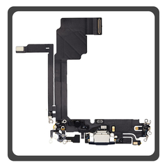 Γνήσια Original For Apple iPhone 15 Pro Max (A2849, A3105) Charging Dock Connector type C Flex Καλωδιοταινία Κονέκτορας Φόρτισης + Microphone Μικρόφωνο Blue Μπλε Pulled